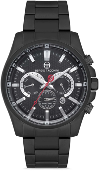 Sergio Tacchini ST.1.10118.5 Takvimli 44 mm Siyah Çelik Kordon Analog Kol Saati