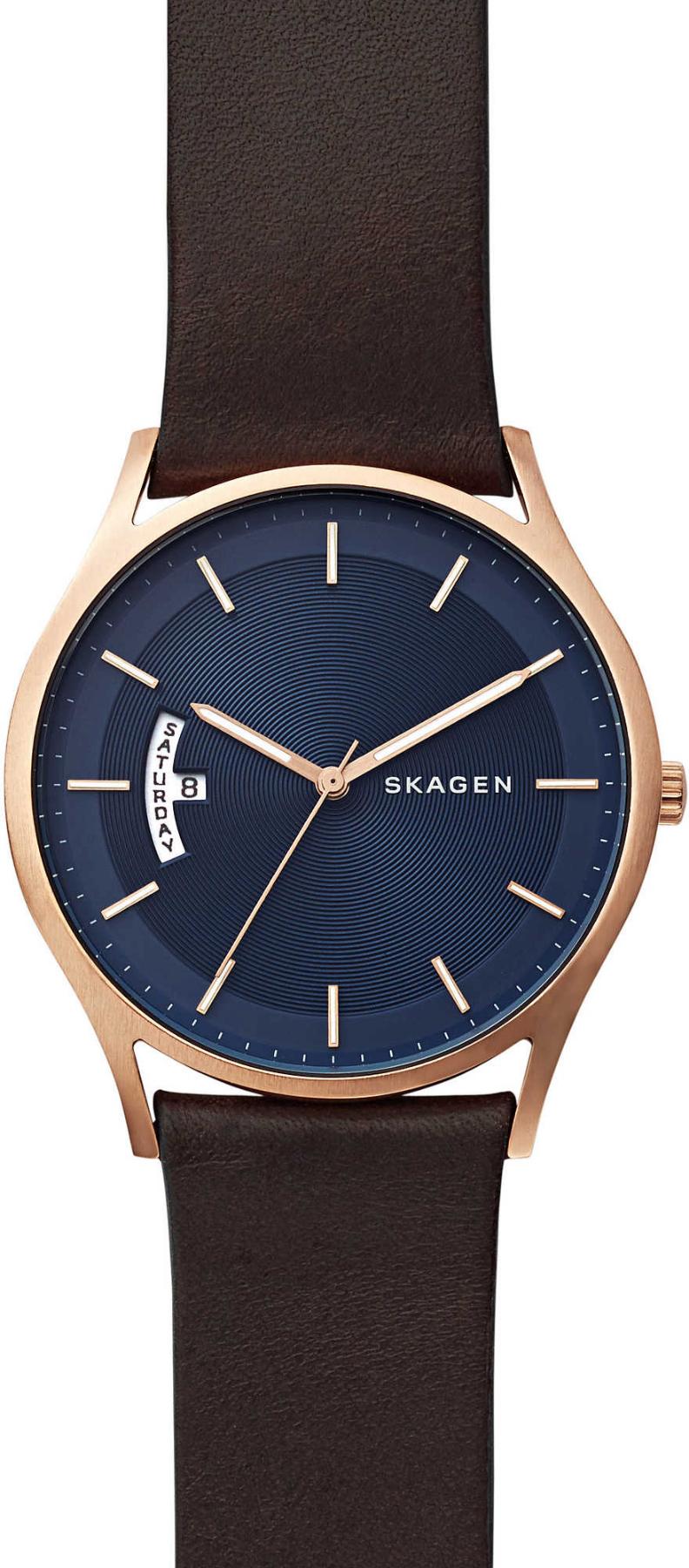 Skagen SKW6395 Takvimli 40 mm Kahverengi Deri Kordon Analog Erkek Kol Saati