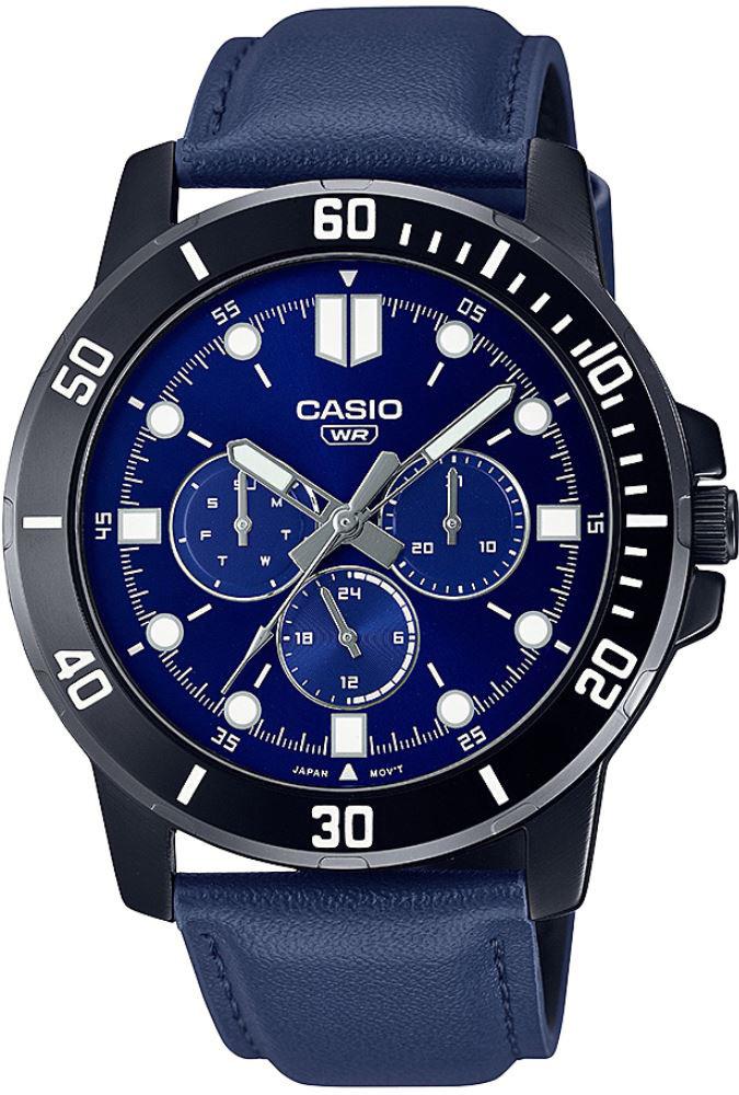 Casio MTP-VD300BL-2EUDF Takvimli 44 mm Lacivert Deri Kordon Analog Erkek Kol Saati