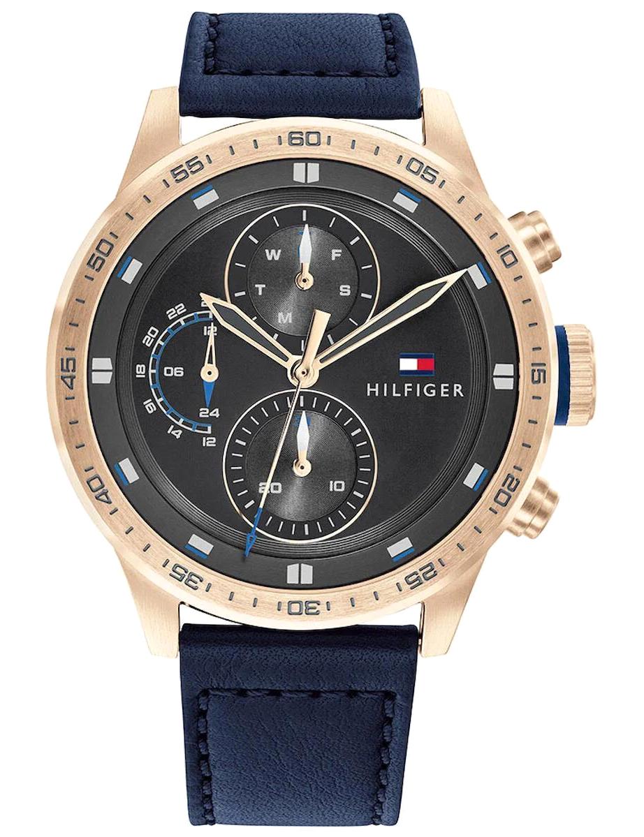 Tommy Hilfiger TH1791808 Takvimli 46 mm Lacivert Deri Kordon Analog Erkek Kol Saati