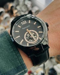 Ferrucci FCF.12072FK.04 43 mm Siyah Çelik Kordon Analog Erkek Kol Saati