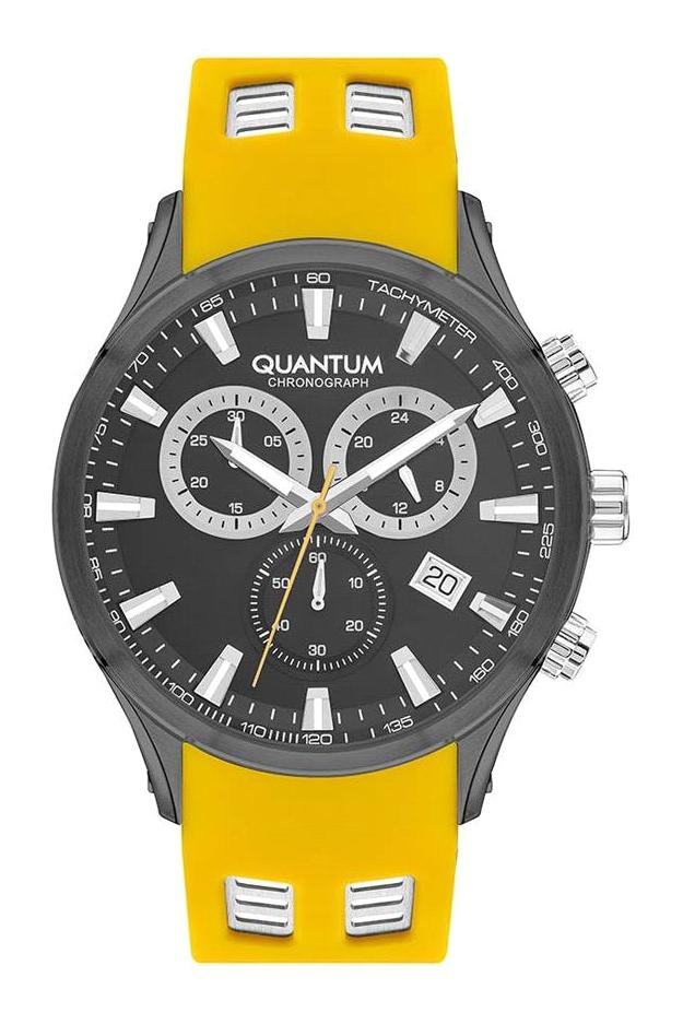 Quantum PWG1020.064 Takvimli 42 mm Sarı Silikon Kordon Analog Erkek Kol Saati