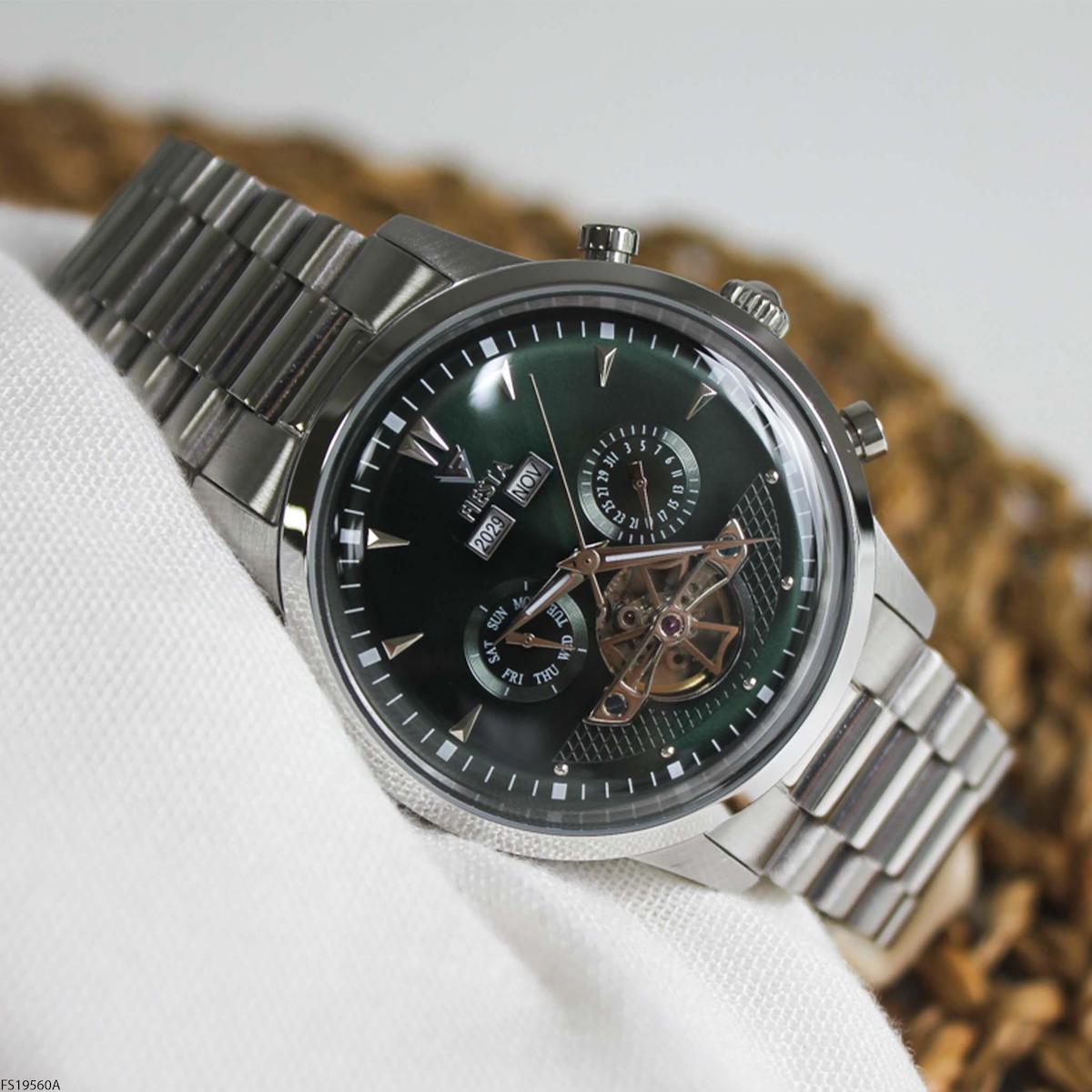 Fiesta FS19560A Takvimli 45 mm Çelik Kordon Analog Erkek Kol Saati