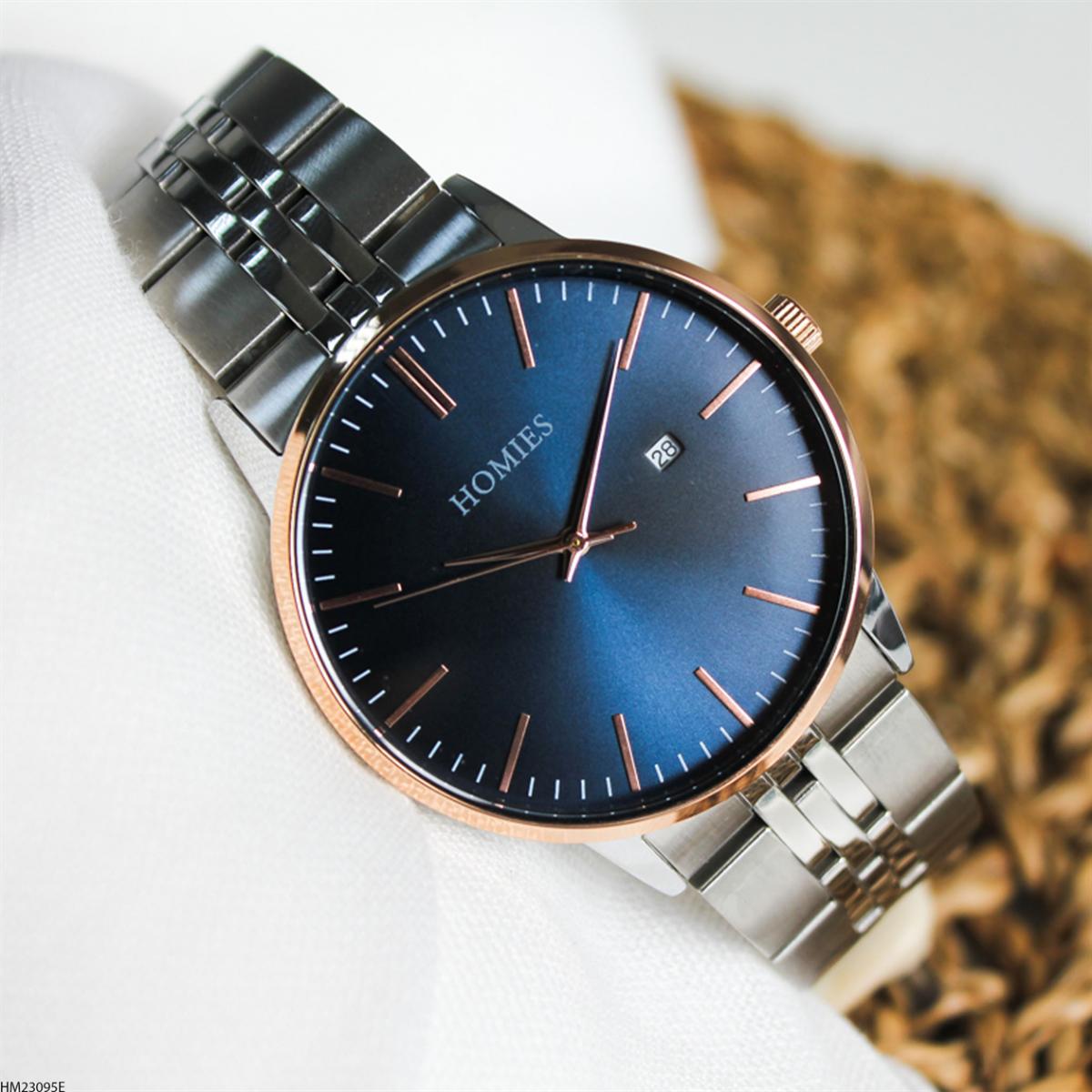 Homies HM23095E Takvimli 44 mm Metal Kordon Analog Erkek Kol Saati