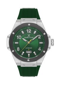 Daniel Klein DKE.1.10529.5 Takvimli Yeşil Silikon Kordon Analog Erkek Kol Saati