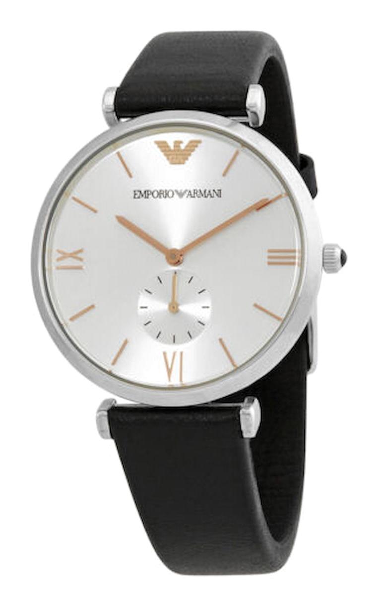 Emporio Armani AR90002M Takvimli 40 mm Siyah Deri Kordon Analog Kol Saati