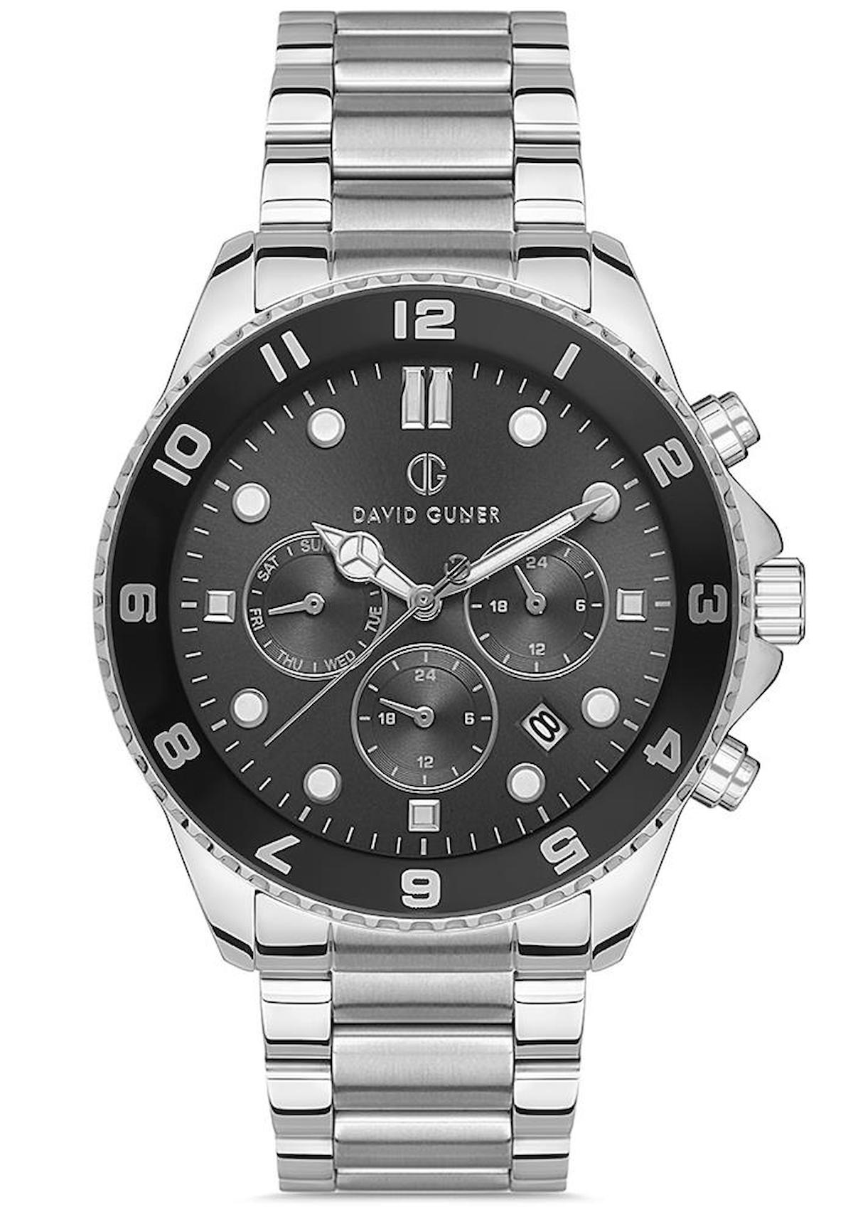 David Guner DG-8243GA-A2 Takvimli 44 mm Çelik Kordon Analog Erkek Kol Saati