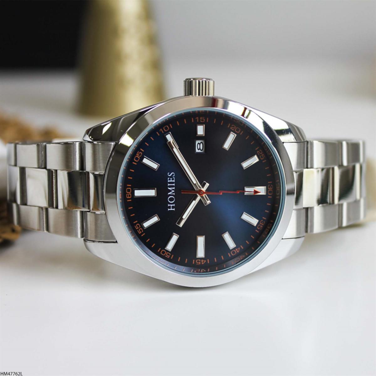 Homies HM47762L Takvimli 44 mm Metal Kordon Analog Erkek Kol Saati