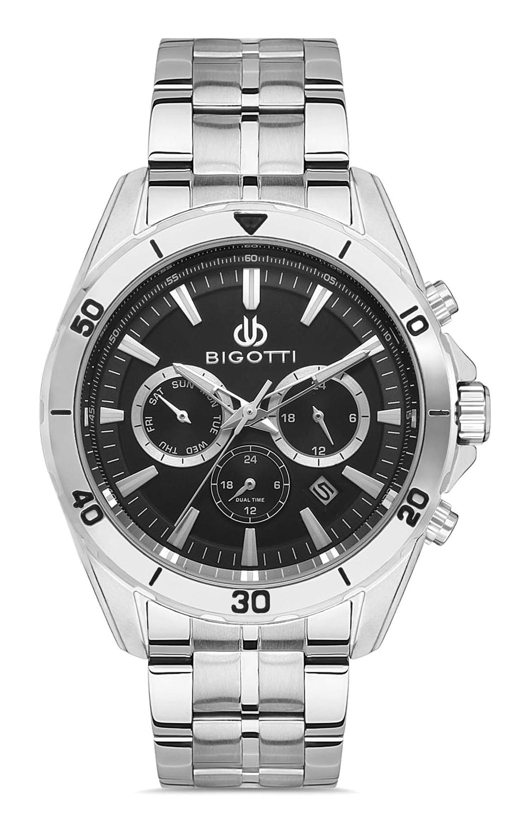 Bigotti BG.1.10369.1 Takvimli 45 mm Çelik Kordon Analog Erkek Kol Saati