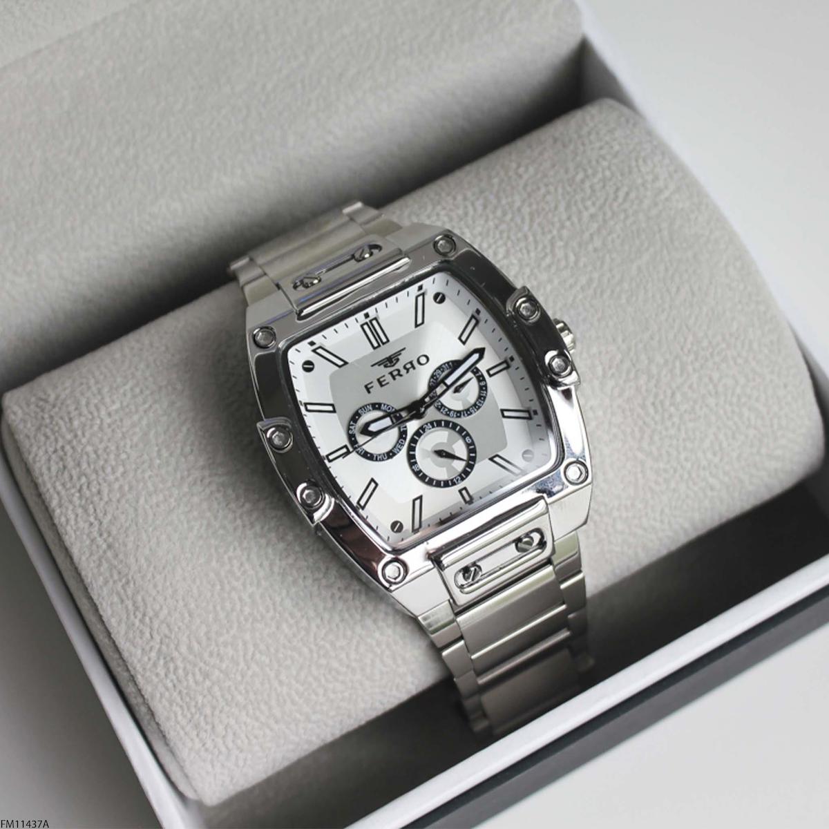 Ferro FM11437A Takvimli 45 mm Çelik Kordon Analog Erkek Kol Saati