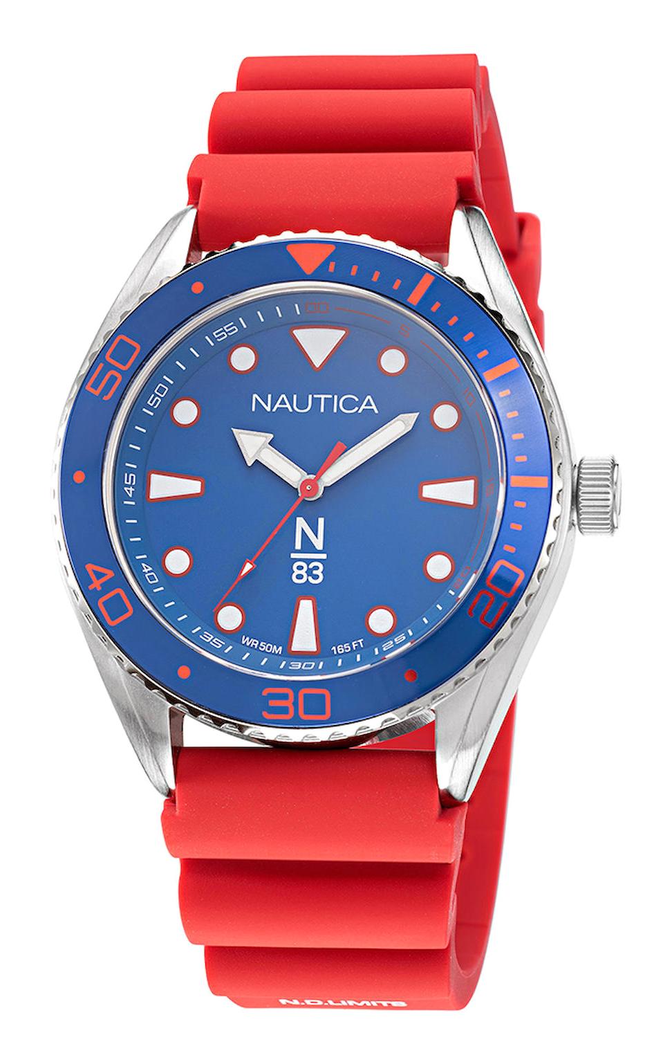 Nautica NAPFWS220 44 mm Kırmızı Silikon Kordon Analog Erkek Kol Saati