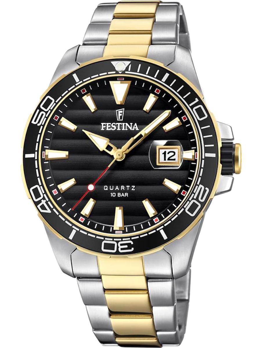 Festina F20362/2 Takvimli 44 mm Altın-Çelik Kordon Analog Erkek Kol Saati