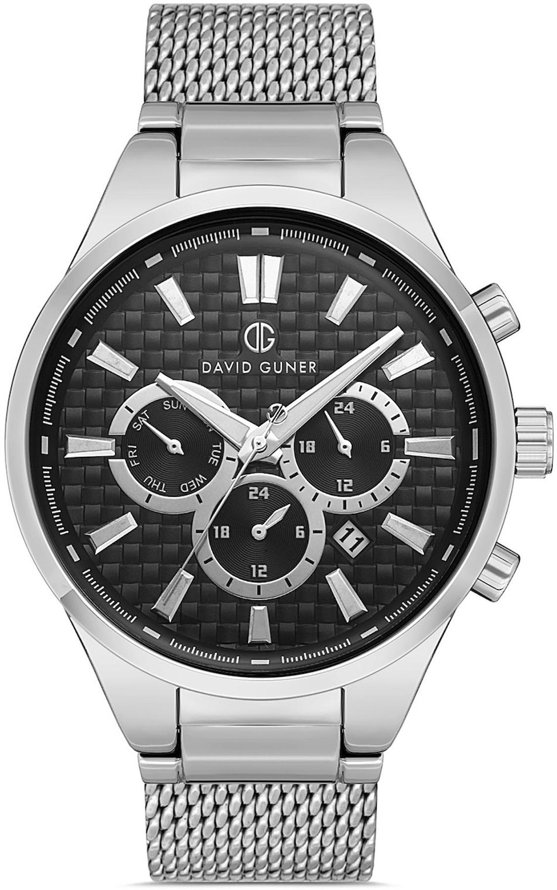 David Guner DG-8343GC-A2 Takvimli 42 mm Çelik Kordon Analog Kol Saati