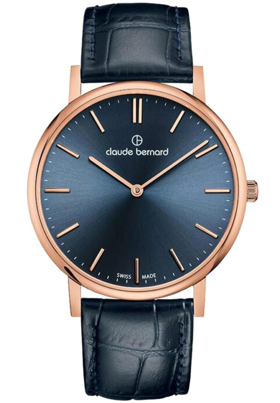 Claude Bernard CB.20214 Lacivert Deri Kordon Analog Erkek Kol Saati