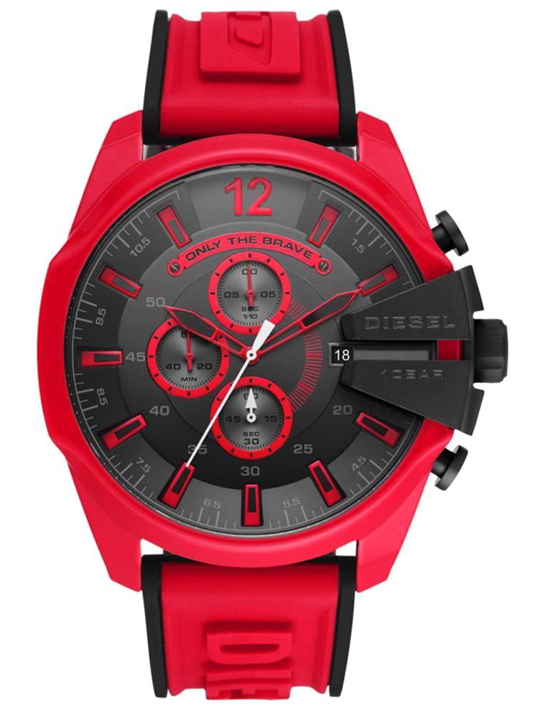 Diesel DZ4526 Takvimli 42 mm Kırmızı Silikon Kordon Analog Erkek Kol Saati