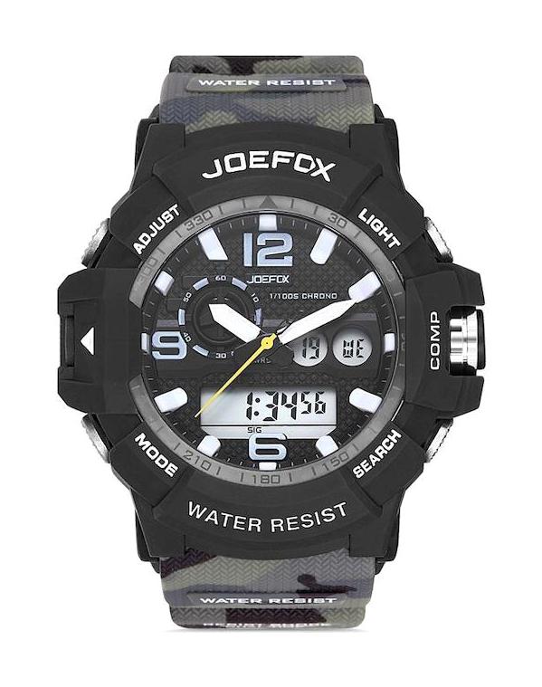 Joefox 2017KG Takvimli Siyah Silikon Kordon Analog Erkek Kol Saati
