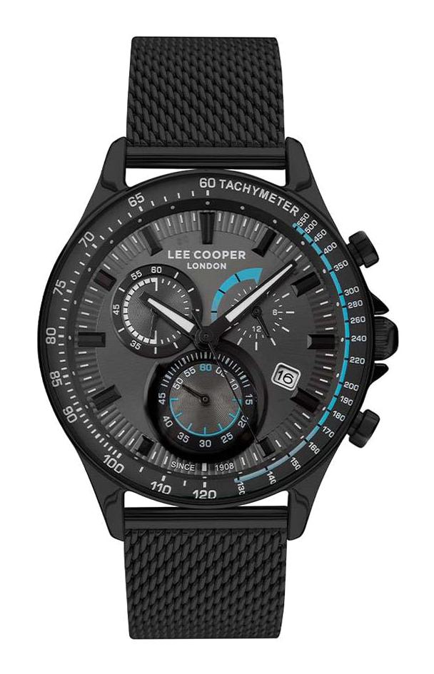 Lee Cooper LC07537.660 Takvimli 45 mm Siyah Çelik Kordon Analog Erkek Kol Saati