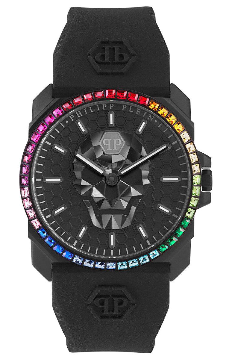 Philipp Plein PWLAA0522 Takvimli 40 mm Siyah Silikon Kordon Analog Erkek Kol Saati