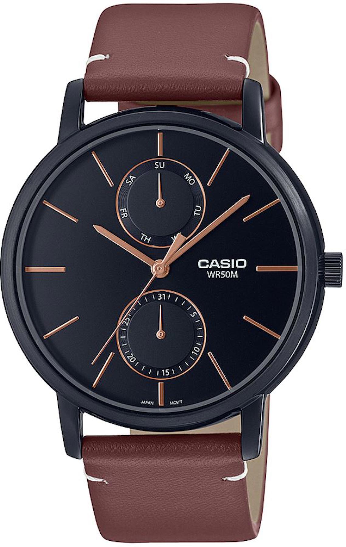 Casio MTP-B310BL-5AVDF Takvimli 41 mm Kahverengi Deri Kordon Analog Erkek Kol Saati