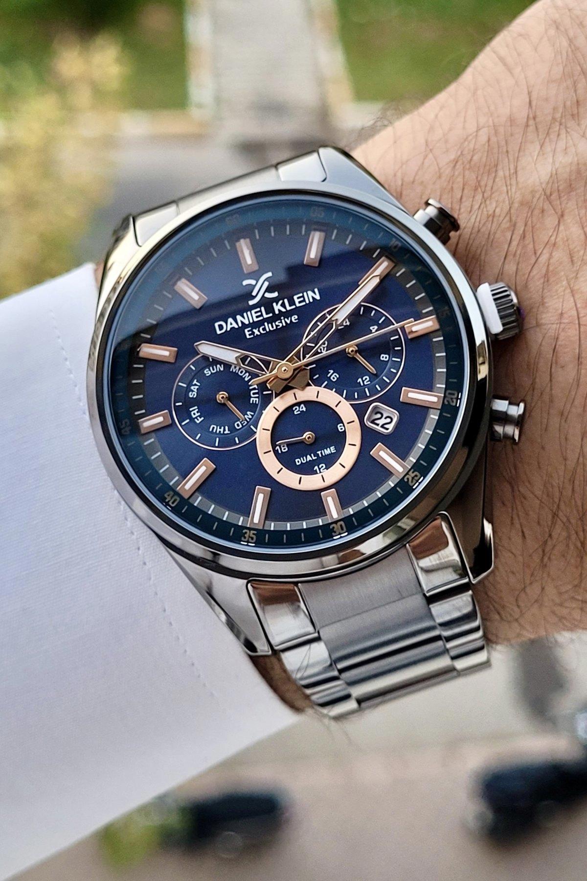 Daniel Klein DKISTE720 Takvimli 42 mm Çelik Kordon Analog Erkek Kol Saati