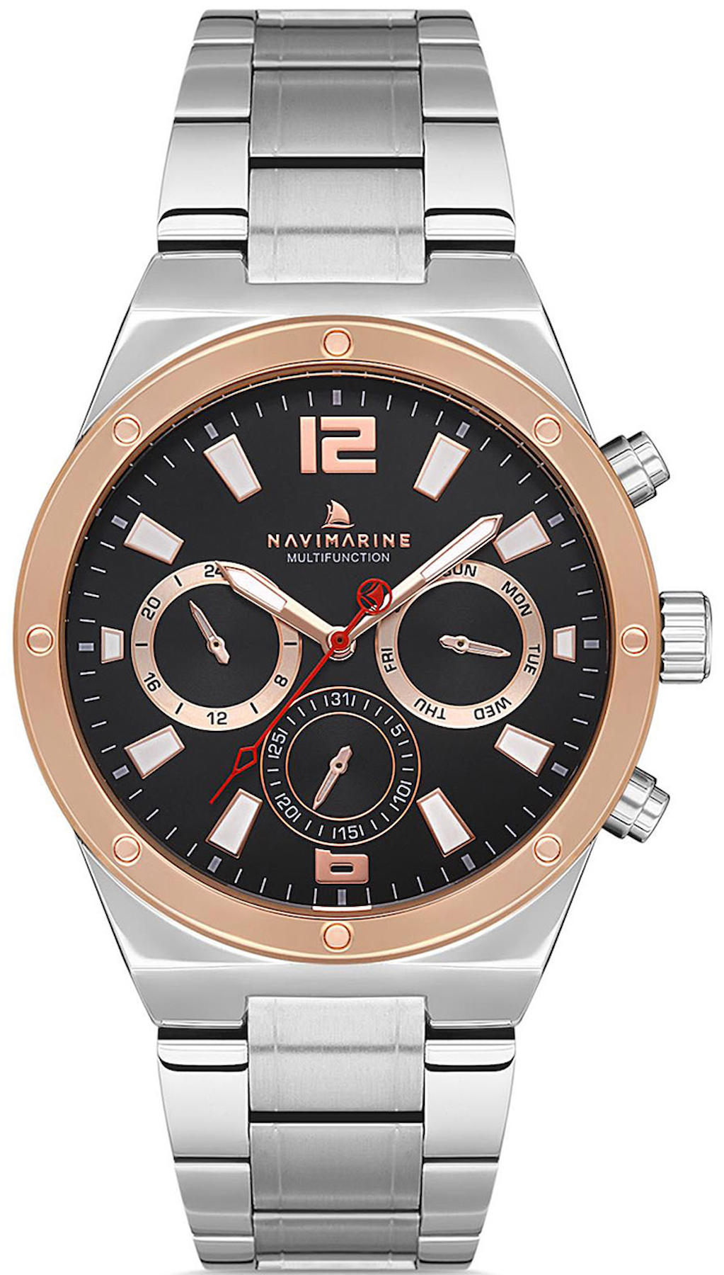 Navimarine NM135-03 Takvimli 41 mm Çelik Kordon Analog Kol Saati