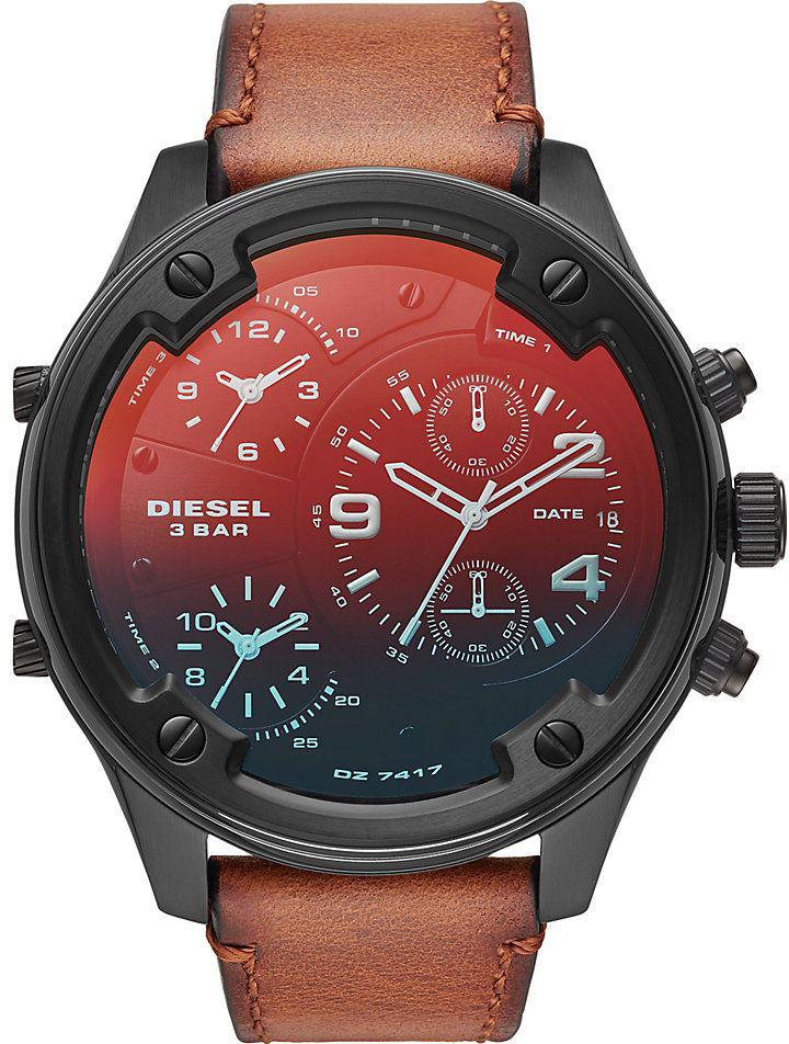 Diesel DZ7417 Takvimli 42 mm Kahverengi Çelik Kordon Analog Erkek Kol Saati