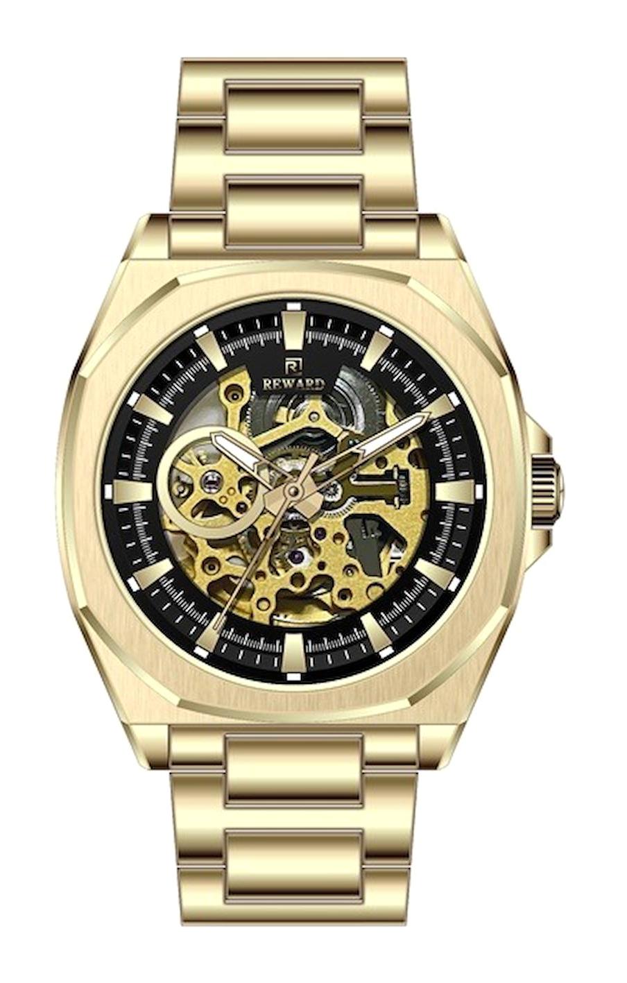 Reward A144535 45 mm Altın Çelik Kordon Analog Erkek Kol Saati
