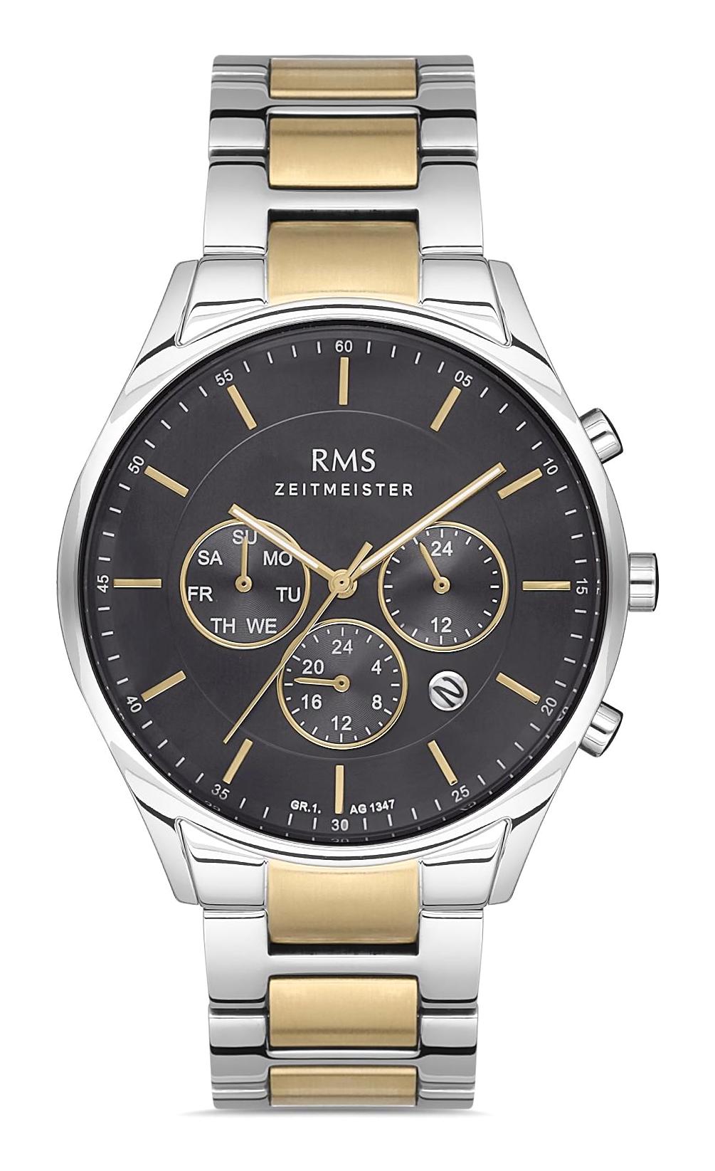 Romanson GR.1.AG1347.05 Takvimli 43 mm Altın-Çelik Kordon Analog Erkek Kol Saati