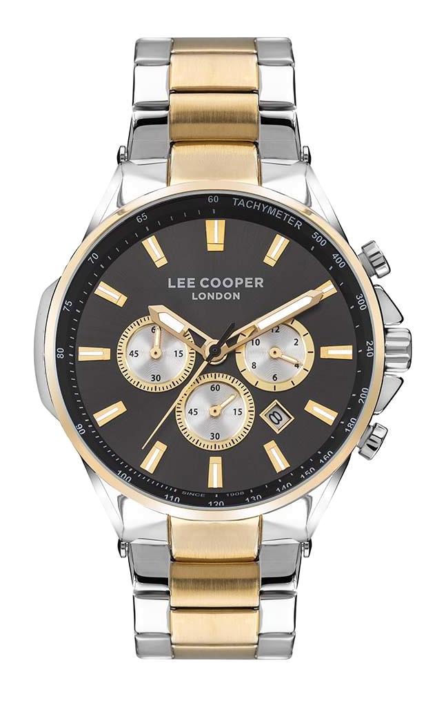 Lee Cooper LC07381.260.NM Takvimli 45 mm Altın-Çelik Kordon Analog Erkek Kol Saati