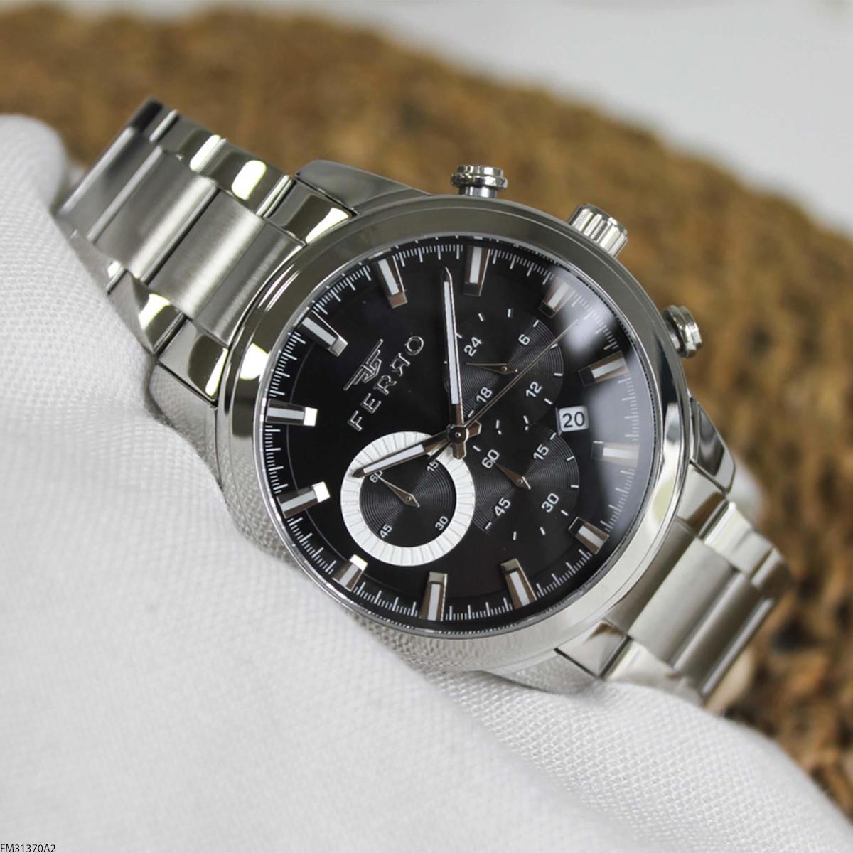 Ferro FM31370A2 Takvimli 45 mm Çelik Kordon Analog Erkek Kol Saati