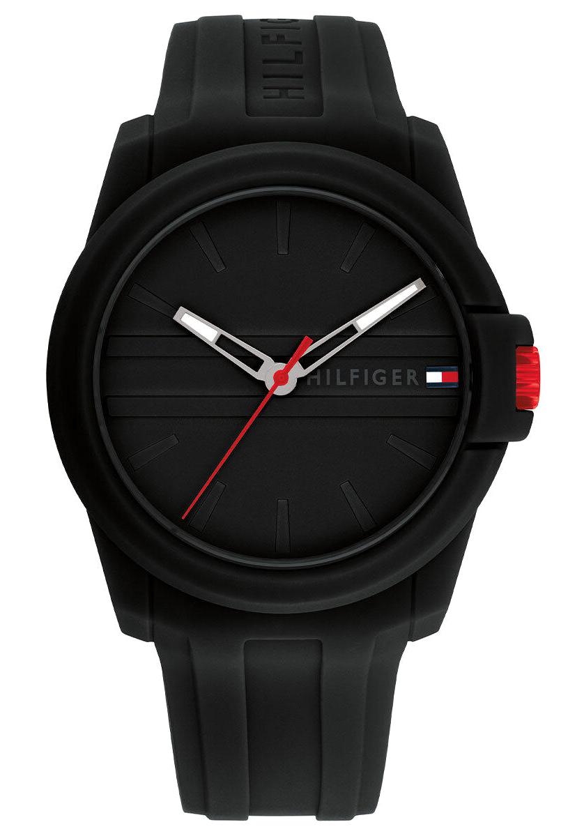 Tommy Hilfiger TH1710596 Takvimli 44 mm Siyah Silikon Kordon Analog Erkek Kol Saati