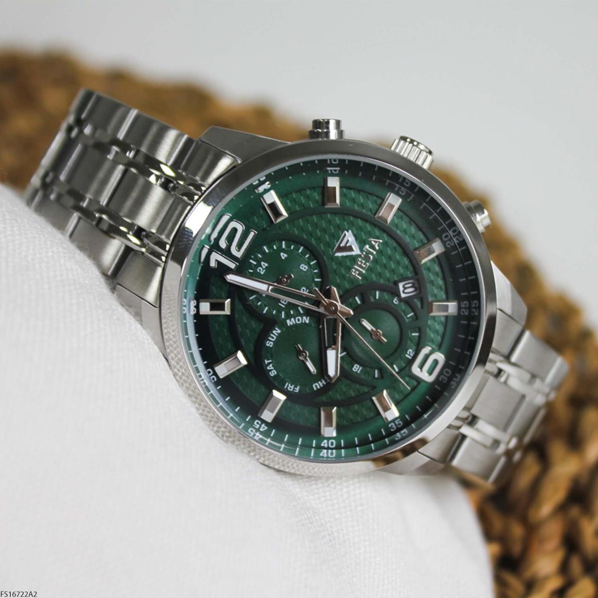 Fiesta FS16722A2 Takvimli 46 mm Çelik Kordon Analog Erkek Kol Saati