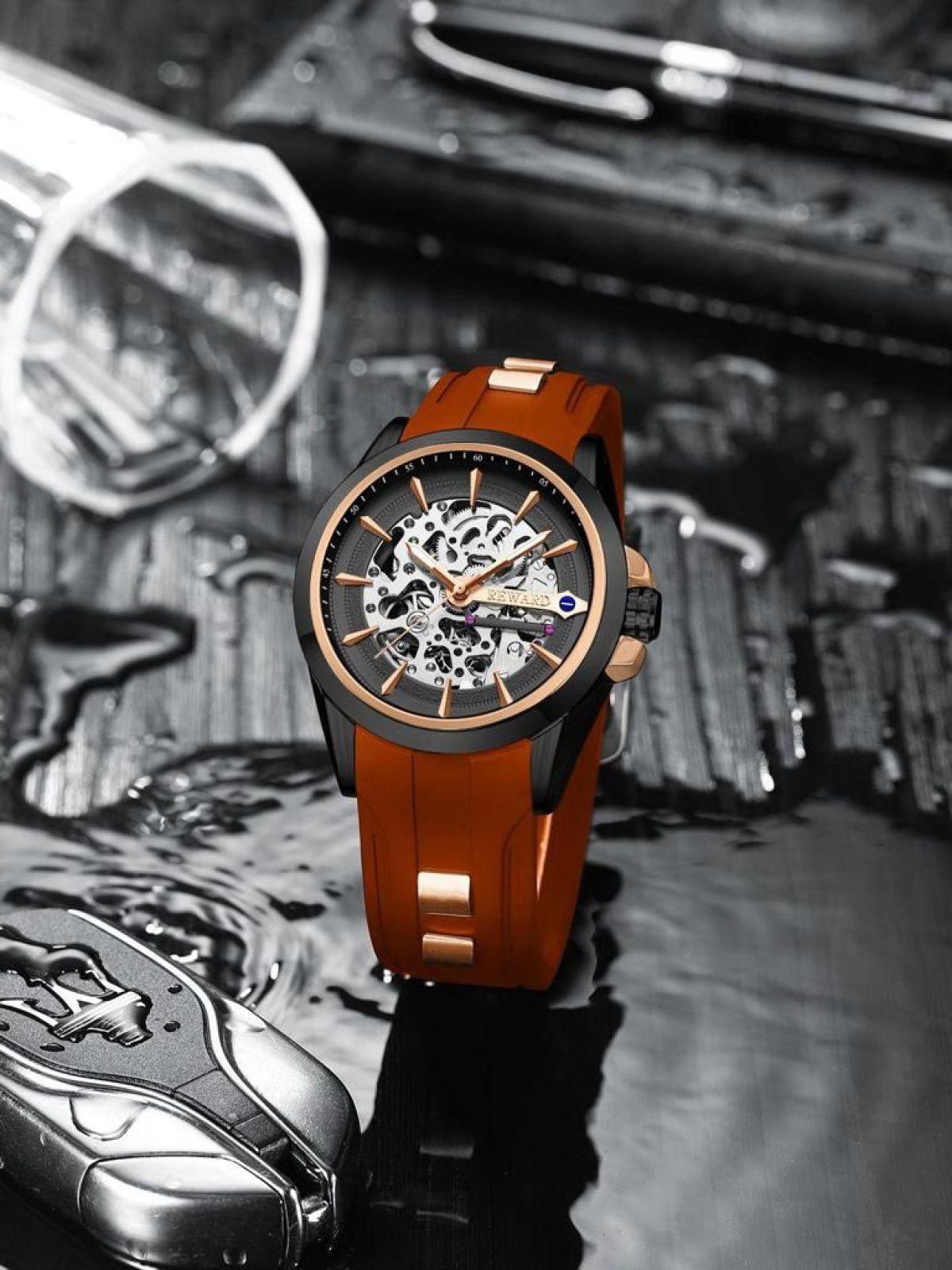 Reward AS9784.A12 44 mm Turuncu Silikon Kordon Analog Erkek Kol Saati