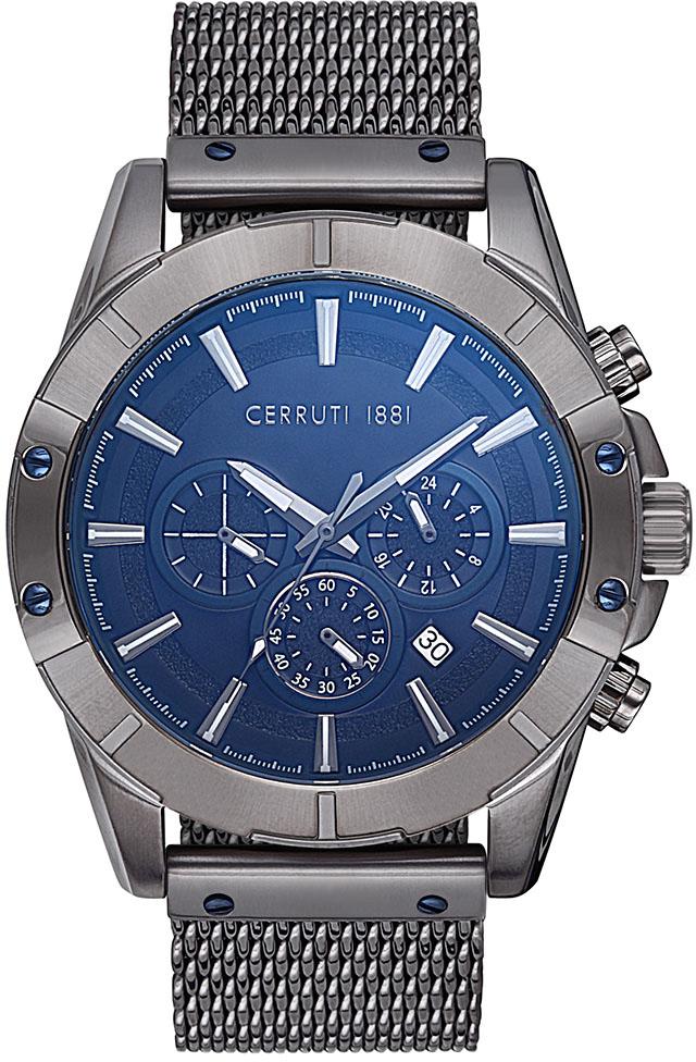 Cerruti 1881 CRA27903 Takvimli Si̇yah Çelik Kordon Analog Kol Saati