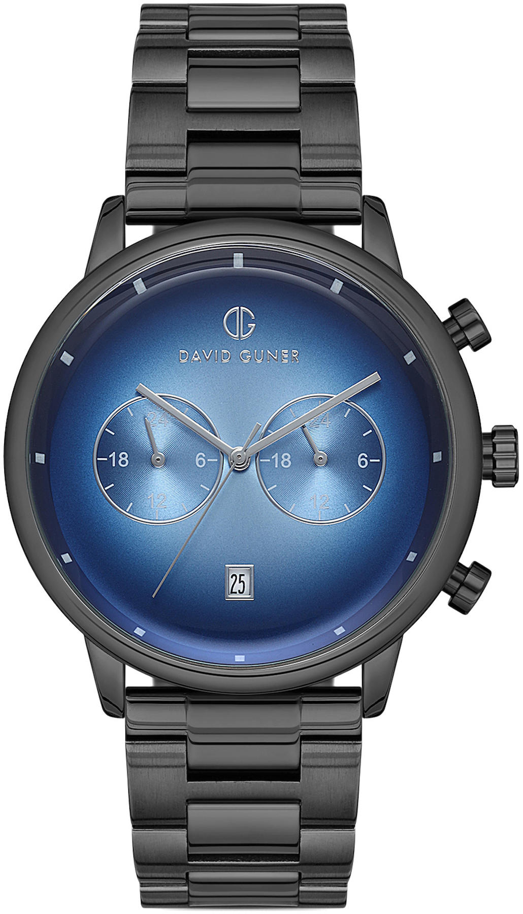 David Guner DG-8250GA-V3 Takvimli 42 mm Siyah Metal Kordon Analog Kol Saati