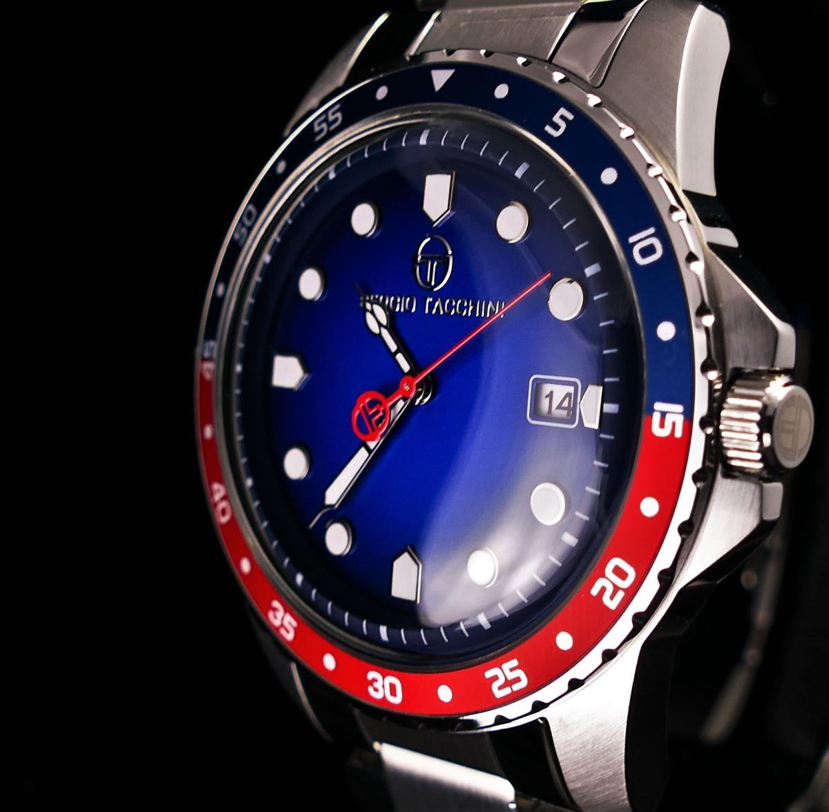 Sergio Tacchini ST.1.10060.2 Takvimli 44 mm Siyah Çelik Kordon Analog Kol Saati