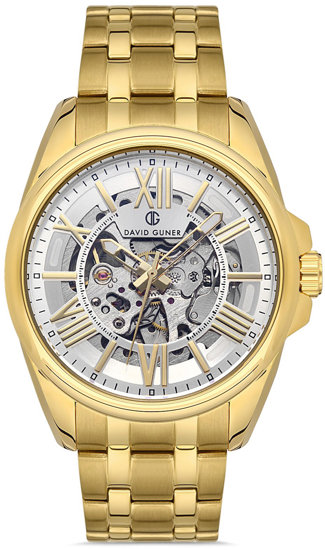 David Guner DG-8267GA-B1 Takvimli 42 mm Altın Metal Kordon Analog Kol Saati