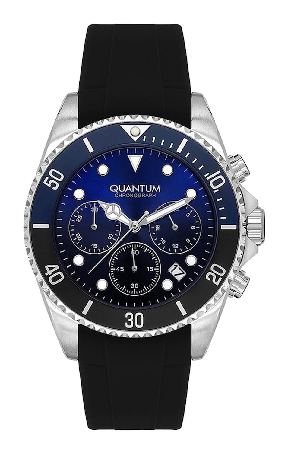 Quantum PWG1133.391 Takvimli 44 mm Siyah Silikon Kordon Analog Erkek Kol Saati