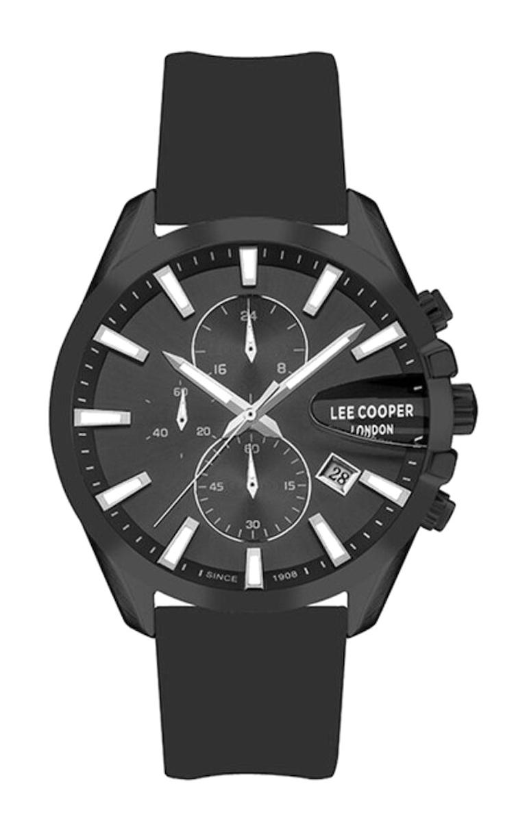 Lee Cooper LC07522.651 Takvimli 46 mm Siyah Silikon Kordon Analog Erkek Kol Saati