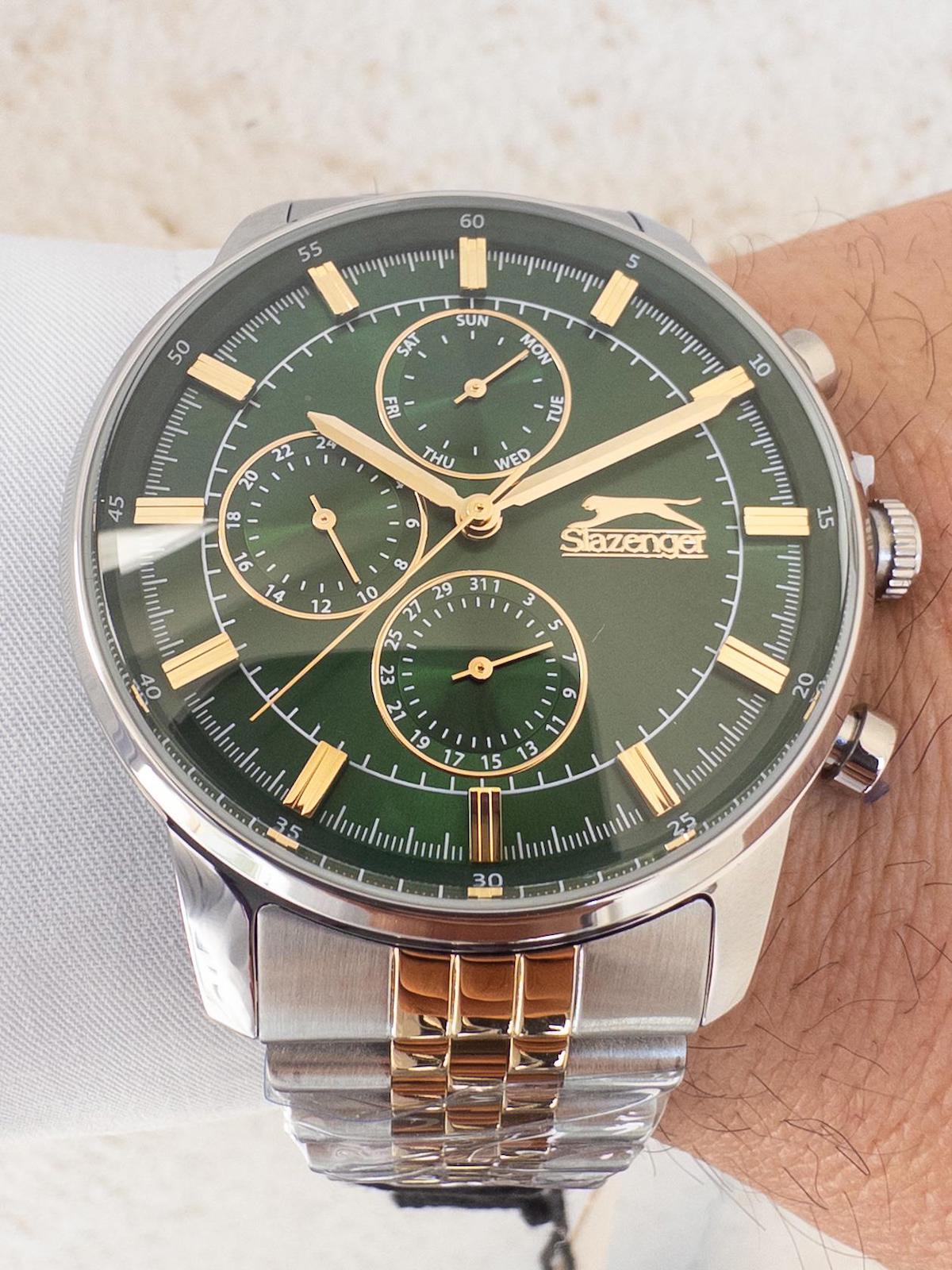 Slazenger SLR.LMG.2036.2.04 Takvimli 44 mm Altın-Çelik Kordon Analog Erkek Kol Saati