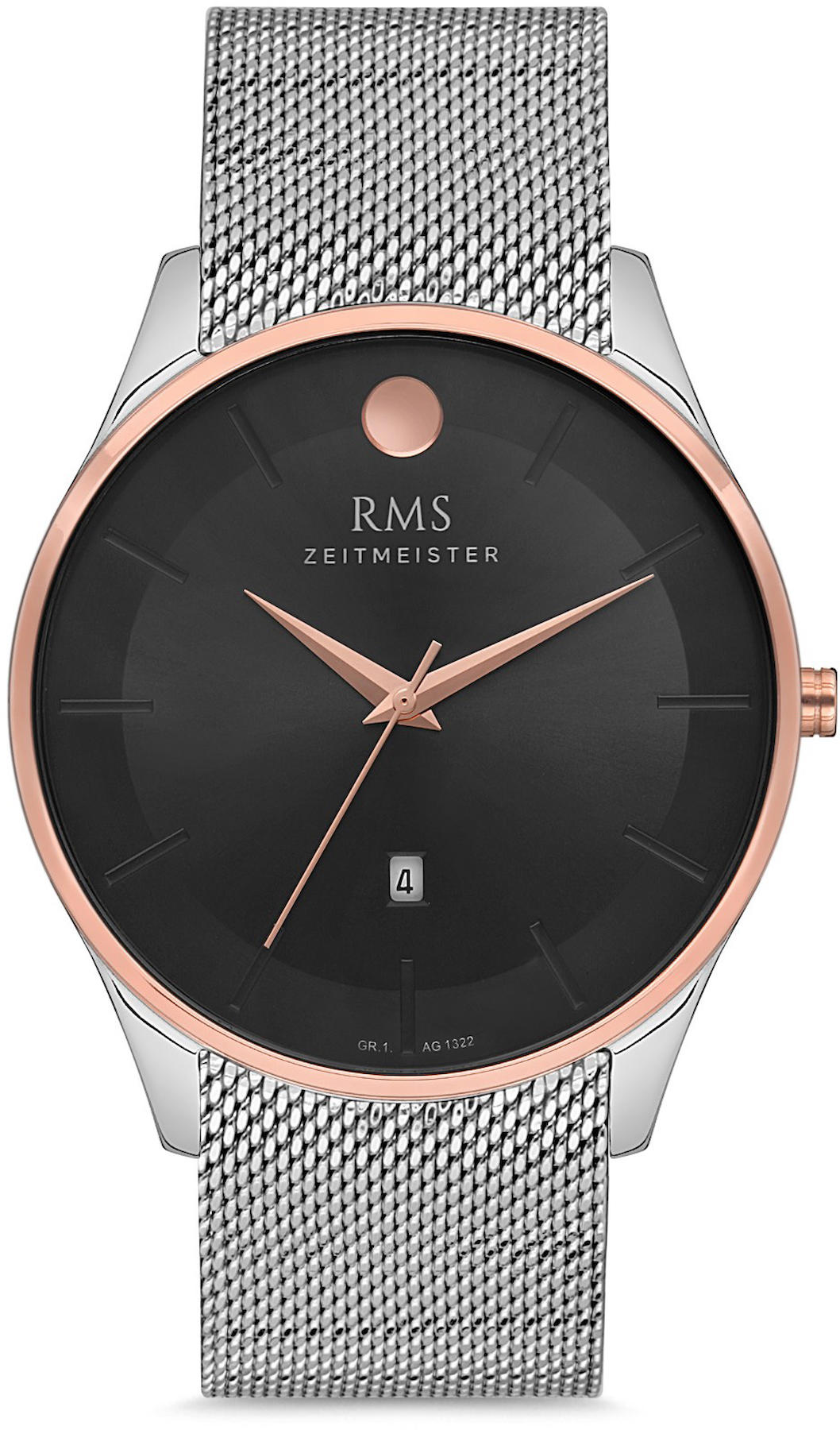 Romanson GR.1.AG1322.04 Takvimli 42 mm Gri Hasır Kordon Analog Kol Saati