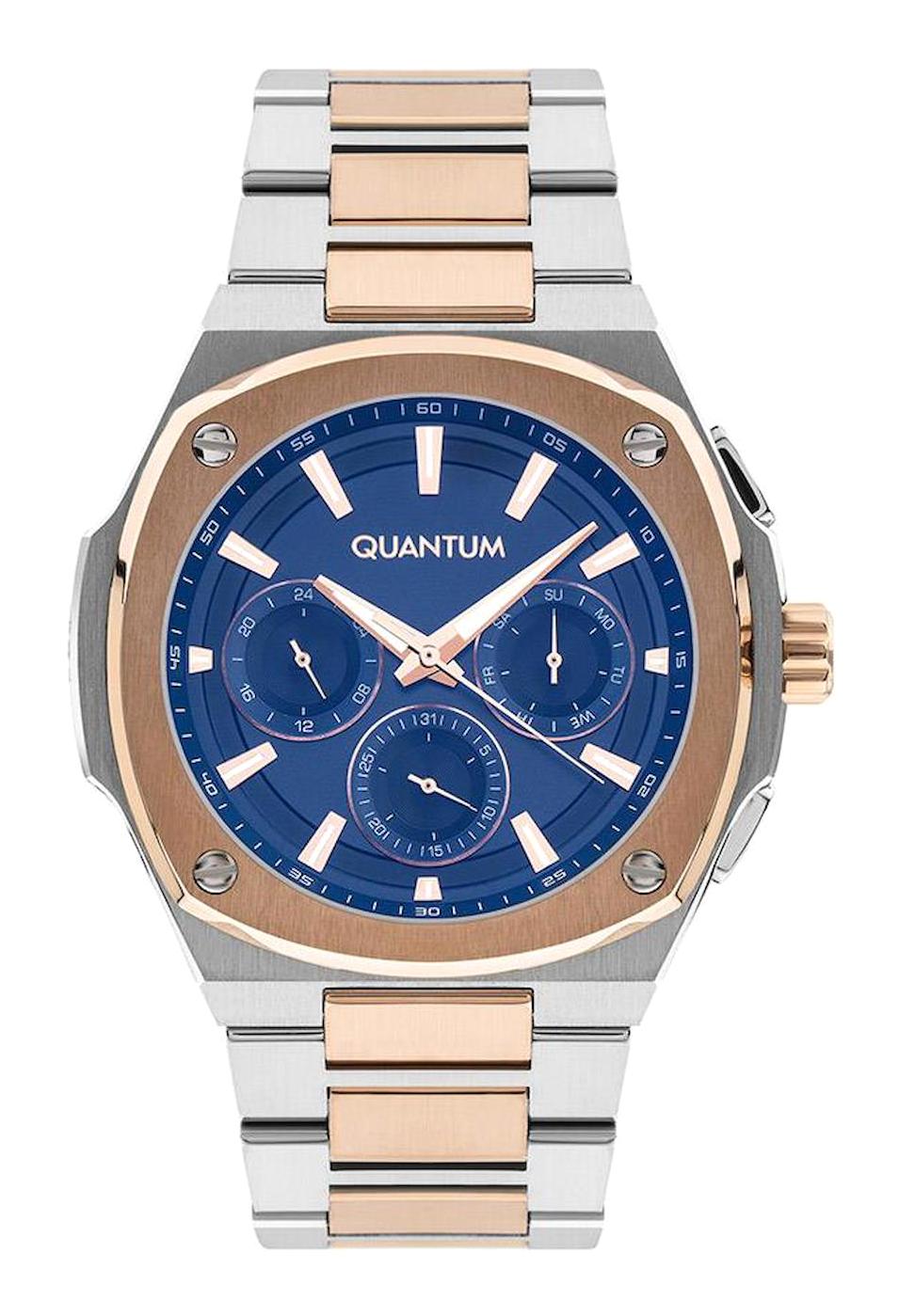 Quantum CERKEK Takvimli 46-50 mm Gri-Rose Gold Çelik Kordon Analog Erkek Kol Saati