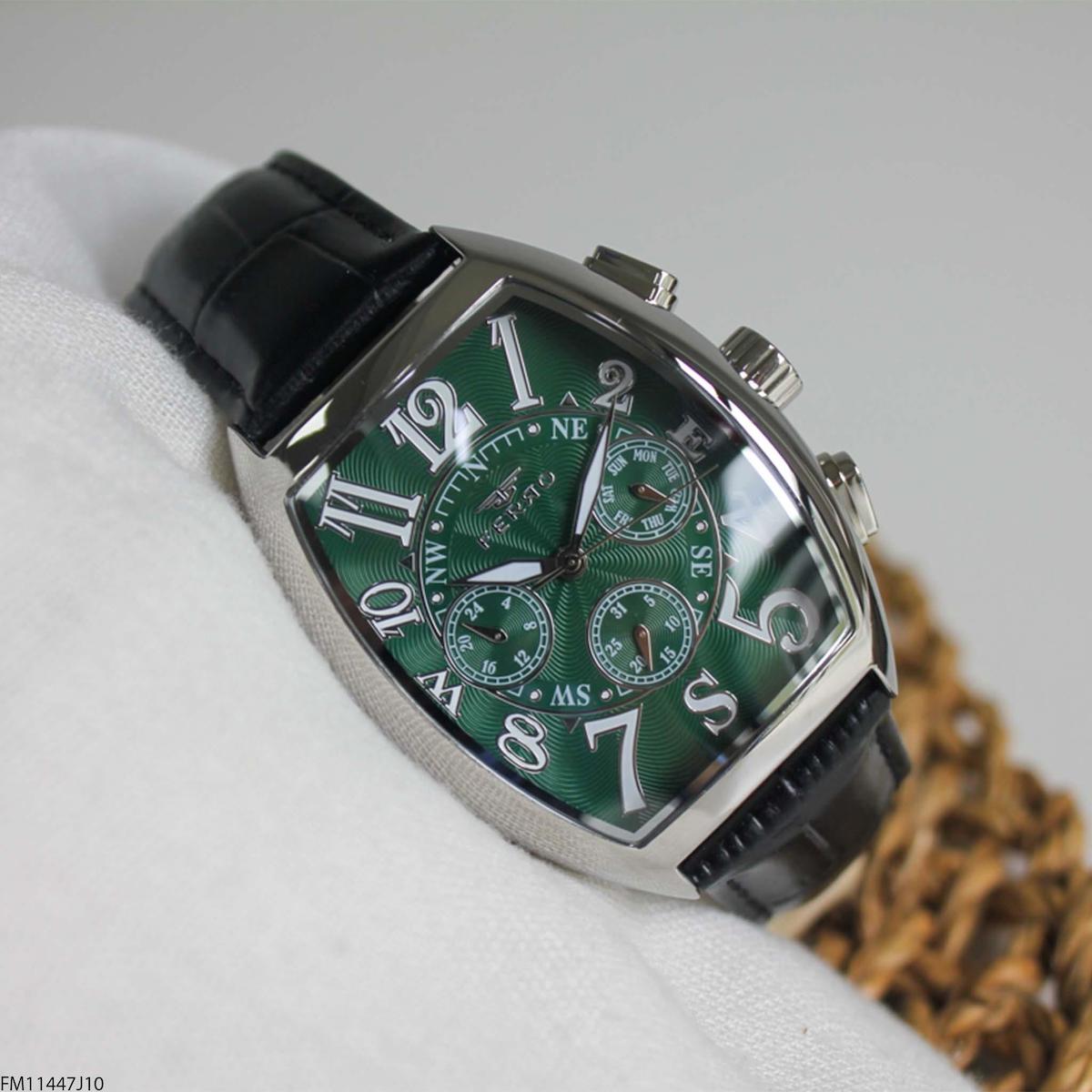 Ferro FM11447J10 Takvimli 42 mm Siyah Deri Kordon Analog Erkek Kol Saati
