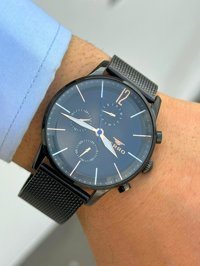 Ferro FR.FT.1.110 Takvimli Siyah Çelik Kordon Analog Erkek Kol Saati