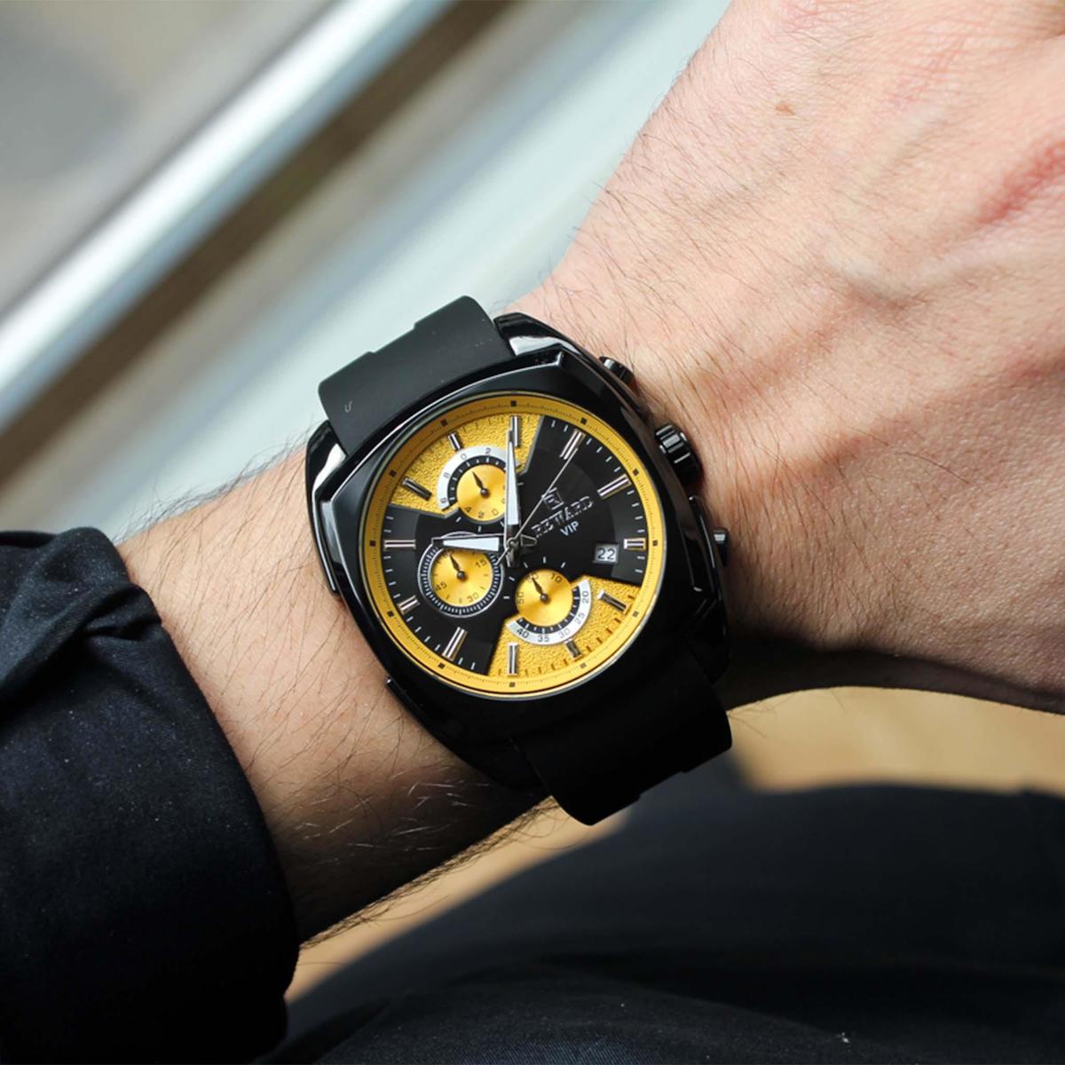 Reward RWA145088 Takvimli 48 mm Siyah Silikon Kordon Analog Erkek Kol Saati