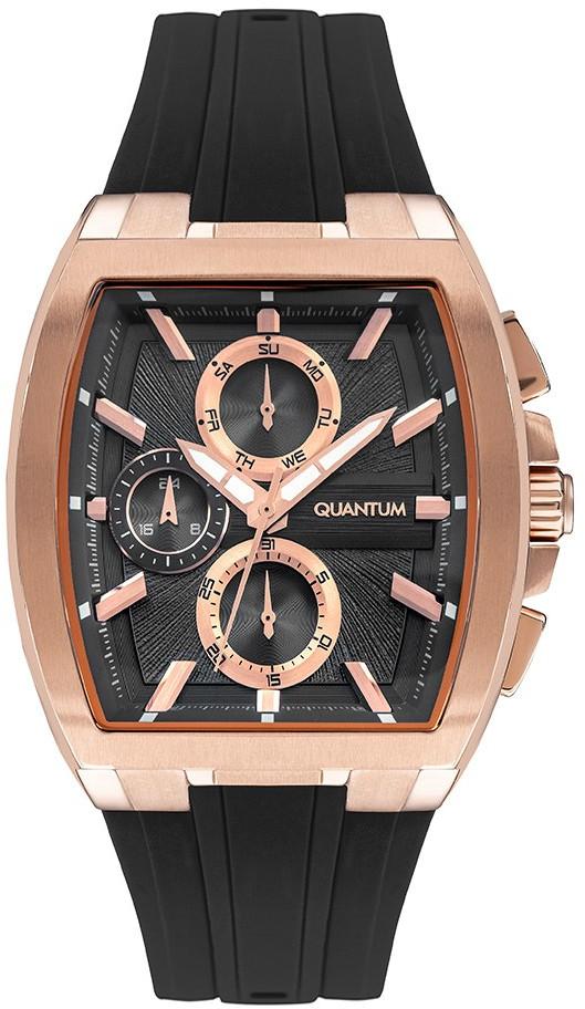 Quantum HNG997.451 Takvimli 45 mm Siyah Silikon Kordon Analog Erkek Kol Saati