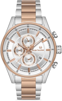 Sergio Tacchini ST.1.10179.5 Takvimli 42 mm Gri-Rose Gold Çelik Kordon Analog Kol Saati