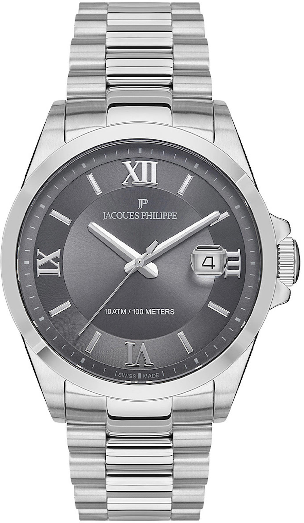 Jacques Philippe JPQGS331346 Takvimli 41 mm Çelik Kordon Analog Erkek Kol Saati