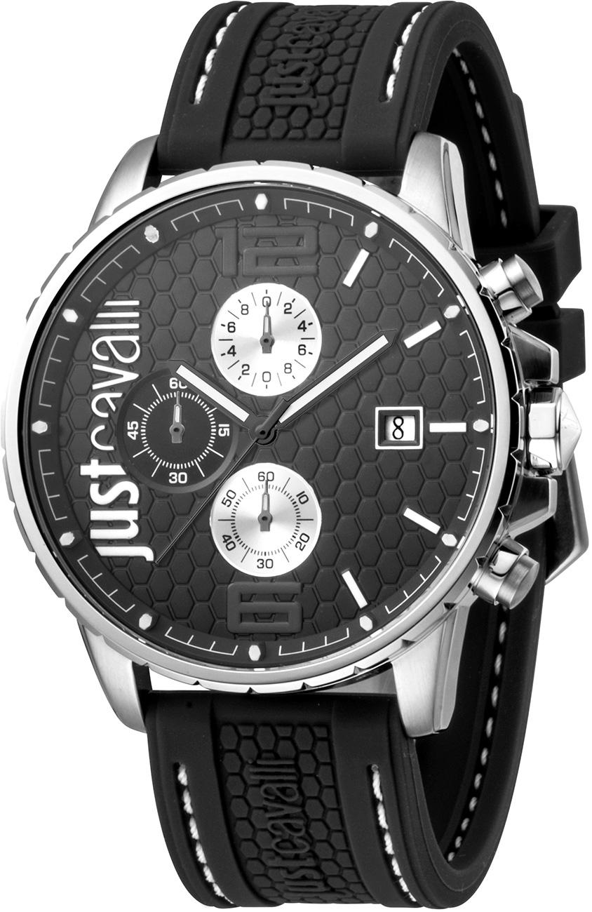 Just Cavalli JC1G063P0025 Takvimli 44 mm Siyah Silikon Kordon Analog Kol Saati