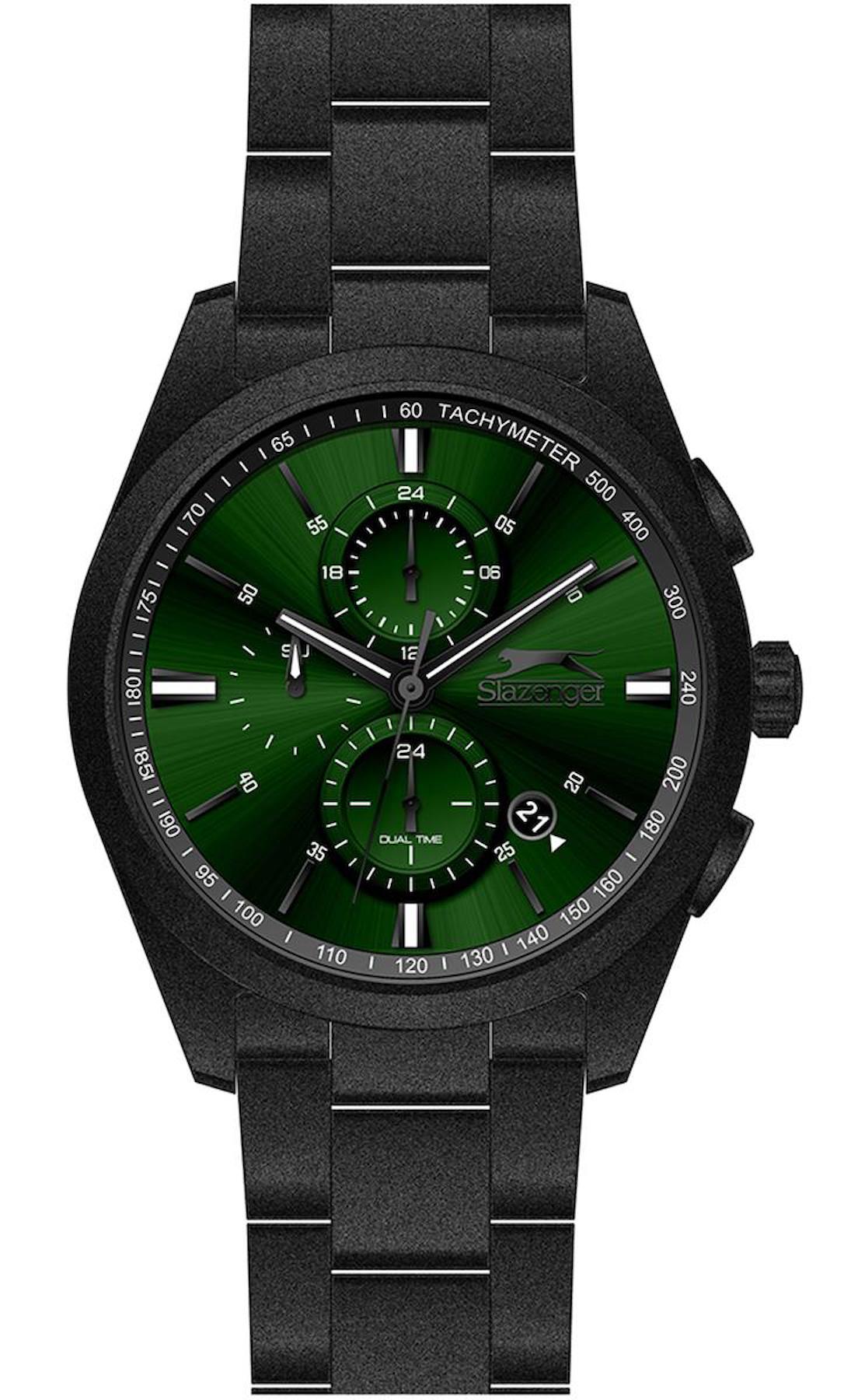 Slazenger SL.09.2215.2.01 Takvimli 44 mm Siyah Metal Kordon Analog Erkek Kol Saati